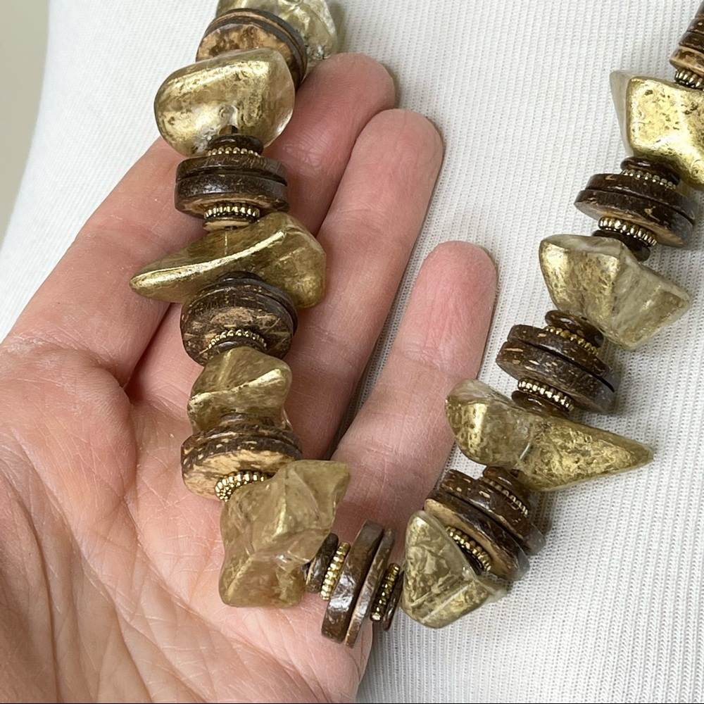 Chunky‎ Acrylic Wood Beaded Necklace